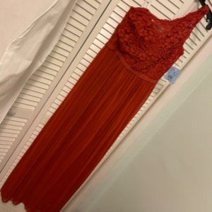 David's Bridal Bridesmaid Dress One Shoulder lace Sienna